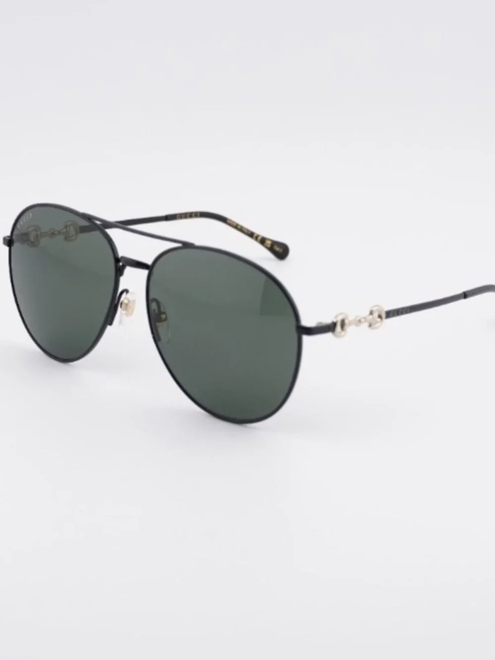 Gucci GG1698S 001 Sunglasses Black Aviator Frame, Black Lenses